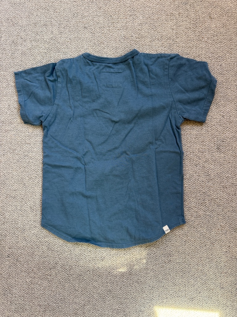 Mini Mioche Blue Short Sleeve Henley Tee For Kids — image 3 of 3